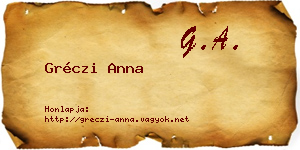 Gréczi Anna névjegykártya